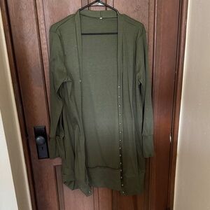 Olive Green Women's Sweater Cardigan